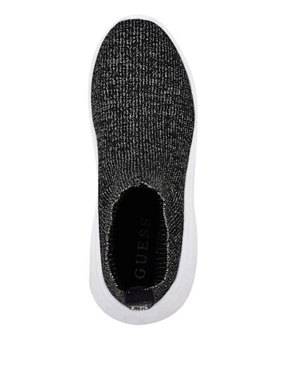 Guess Speed Glitter Women Synthetic Trainers In Black and White Size UK 3-8 