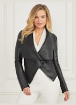 Shayna Drape Leather Jacket