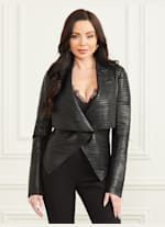 Shayna drape leather jacket sale