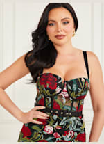 Embroidered Floral Corset Dress