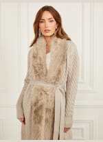 Paula Faux-Fur Long Cardigan Sweater | GUESS Canada