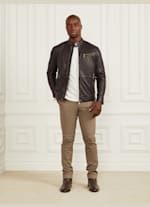 Genuine Leather Biker Jacket GUESS Canada
