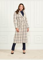 Charlize Sequin Plaid Wrap Coat | Marciano