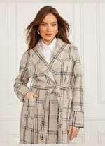 Charlize Sequin Plaid Wrap Coat | Marciano Charlize Sequin Plaid Wrap Coat | Marciano