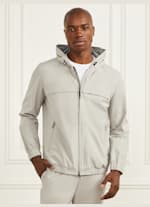 9090 Piping Shell Hooded Jacket ライトグレーXL