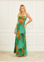 【2024正規激安】 Maxi Silk Leaf Amazon Dress GUESS | トップス