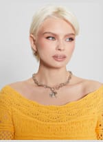Quattro G Charm Mixed Chain Necklace GUESS