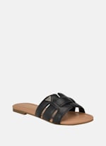 Factory Lolas Woven Slide Sandals Black 7