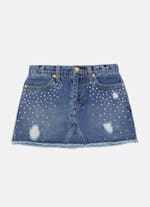 商品画像：Amazon.com: Women Rhinestone Split Denim Skirt Spring Summer 2