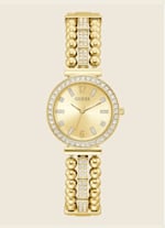 GUESS☆Gold-Tone Rhinestone Rose Analog Watch腕時計 Gold-Tone and Rhinestone Analog Watch | GUESS