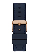Rose Gold Tone and Navy Silicone Multifunction Watch GUESS