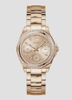 GUESS Ladies Rose Gold Tone Multi Function Watch Model GW0685L3