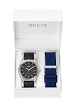 Silver-Tone Analog Leather Watch | GUESS