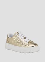 Guess gold tennis shoes best sale