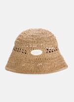 Woven Raffia Bucket Hat | GUESS Factory