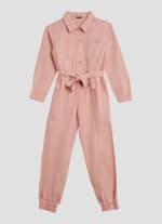 Garment Dyed Twill Jumpsuit (7-14) | GUESS