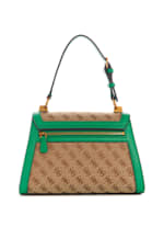 Guess Stephi Jacquard Logo Top Handle Bag - Green - One Size