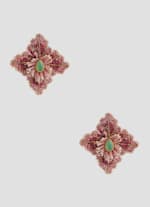 Pink Beaded Hibiscus Stud Earrings GUESS Canada