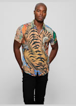 Eco Rayon Bonsai Tiger Shirt | GUESS