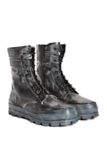 Guess black leather top boots