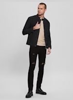 Guess moto leather jacket shop