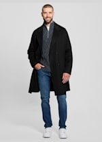 Wool Blend Double Breasted Coat GUESS Canada