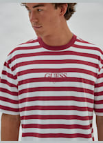 Guess t hotsell shirt striped red