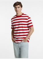 Guess jeans striped shirt red and white hot sale