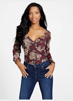 Nicole Floral Mesh Bodysuit | GUESS Factory