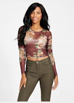 Wyldest Drawstring Mesh Top | GUESS Factory