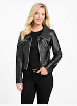 商品画像：Wvapzxx Leather Jacket Women Spring Moto Biker Zipper Jacket 2