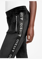 Eco Janess Logo-Tape Velour Joggers | GUESS Factory