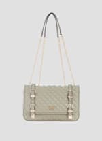 GUESS Adam Mini Crossbody Flap, Taupe: Handbags