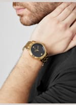 Black and Gold Tone Diamond Dress Watch GUESS Factory