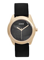 Black and Gold Tone Silicone Logo Watch GUESS Factory Ca