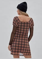 GUESS Originals Mesh Plaid Dress | GUESS