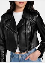 Guess women's leather jacket clearance