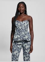 期間限定 セール - 売れ筋ランキングをチェック Margaux Floral Denim Corset | GUESS トップス