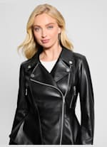 Ivy Faux Leather Peplum Moto Jacket GUESS