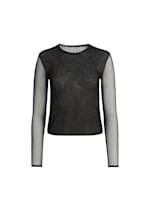 Verdusa Women's Rhinestone Sheer Mesh Tops Ombre Long Sleeve