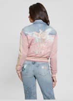 Guess embroidered denim jacket new arrivals