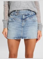 Guess Open Front Denim Maxi Skirt in Blue | Lyst