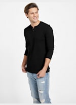 Todd Long-Sleeve Henley | GUESS Factory Todd Long-Sleeve Henley | GUESS Factory