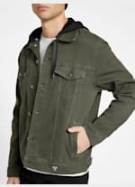 Brayden Hooded Denim Jacket | GUESS Factory Brayden Hooded Denim Jacket | GUESS Factory