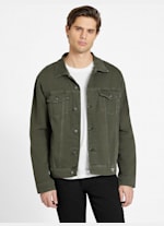 Brayden Hooded Denim Jacket | GUESS Factory Brayden Hooded Denim Jacket | GUESS Factory