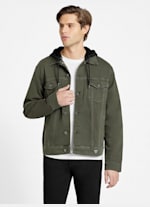 Brayden Hooded Denim Jacket | GUESS Factory Brayden Hooded Denim Jacket | GUESS Factory