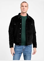 Black sherpa corduroy jacket top