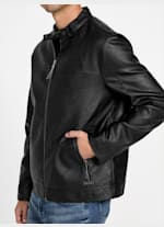 Rickie Faux-Leather Biker Jacket | GUESS Factory