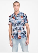 Andrew Collage Print Shirt | GUESS Factory Andrew Collage Print Shirt | GUESS Factory