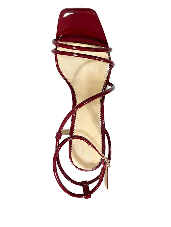 Dark red strappy discount heels